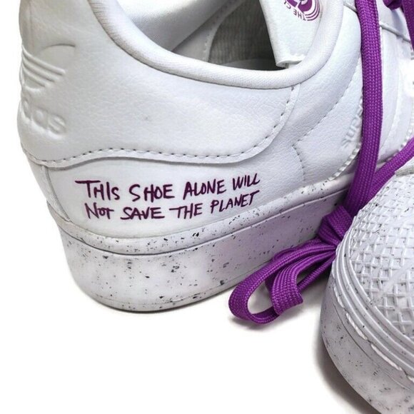 Adidas Originals Superstar Bold Lifestyle Sneakers Size 5.5 FY0129 White Purple - Picture 5 of 9